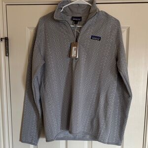 NWT Patagonia Women’s Better Sweater 1/4 Zip - “Frozen Jaquard - Salt Grey” - L